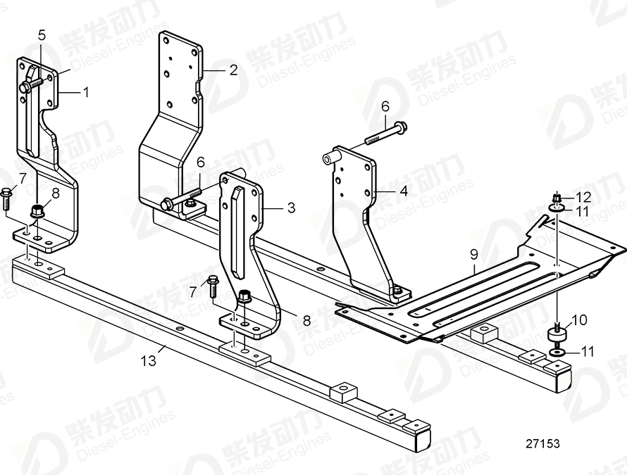 VOLVO Engine bracket 22154227 Drawing